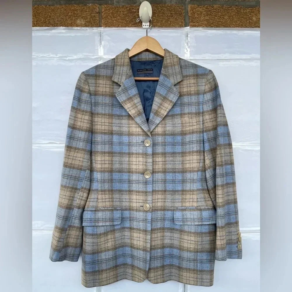 Gianluca Isaia Sport Coat, Cashmere + Wool plaid size 44R
